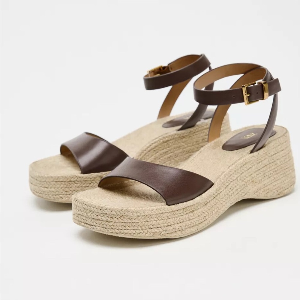 Zara Brown Espadrille Sandals